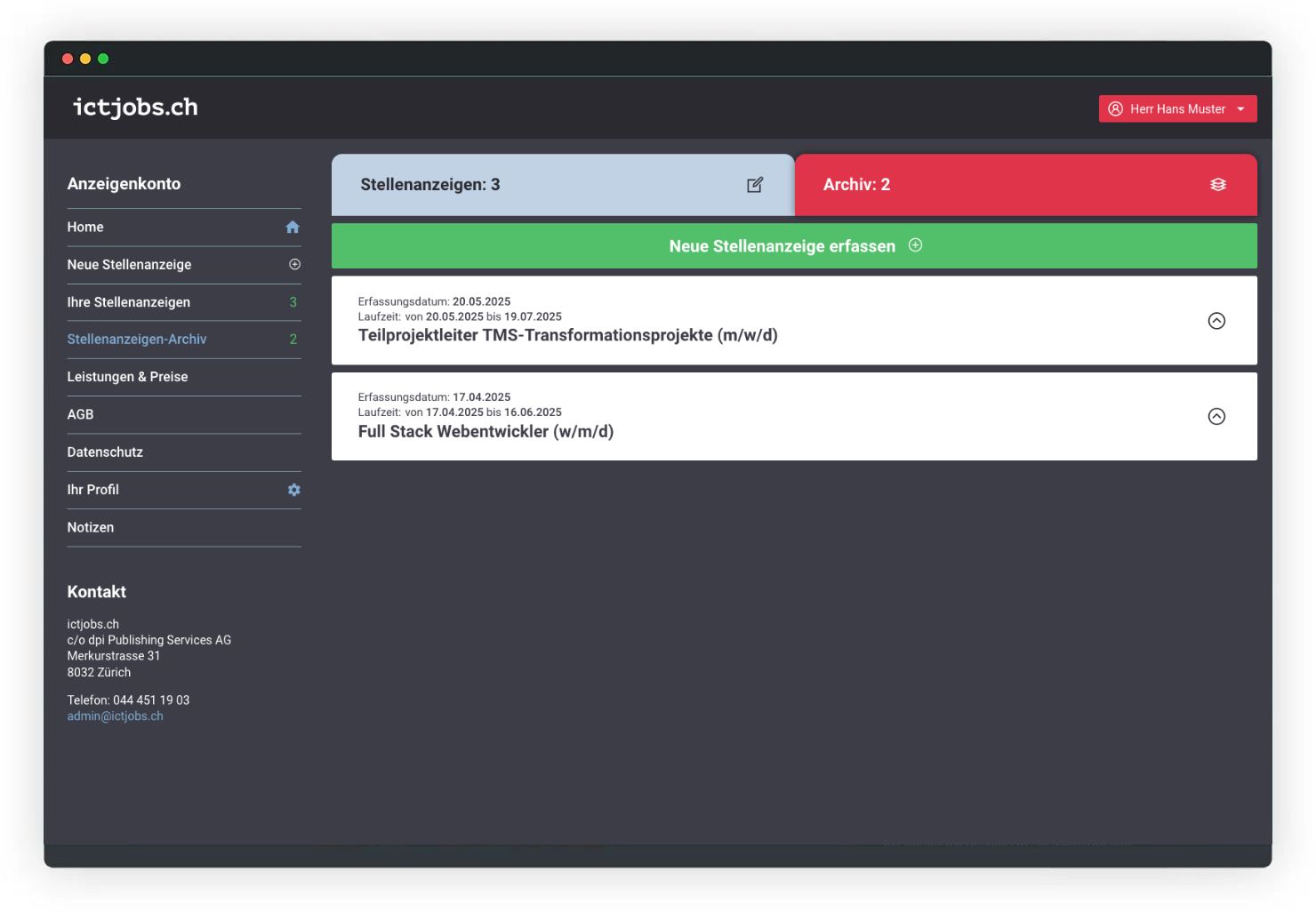 mj-screenshot-Backend-Cockpit-Home - ictjobs.ch mj screenshot Backend Cockpit Home zur Illustration auf Medienjobs