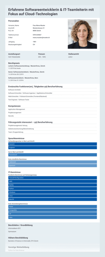 muster cv ictjobs   zur Illustration auf Medienjobs